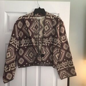 Flashback Vintage Women's Cropped Jacket Size M Aztec Print